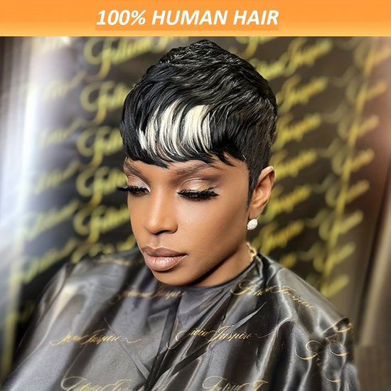 Pixie Cut Wig For Women Human Hair 613 Mixed 27