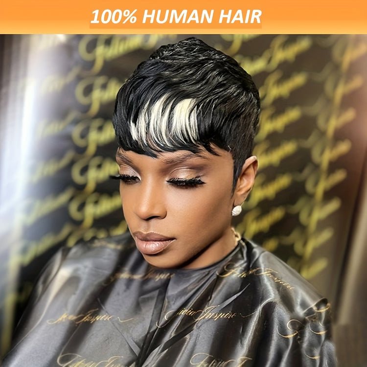 Pixie Cut Wig For Women Human Hair 613 Mixed 27