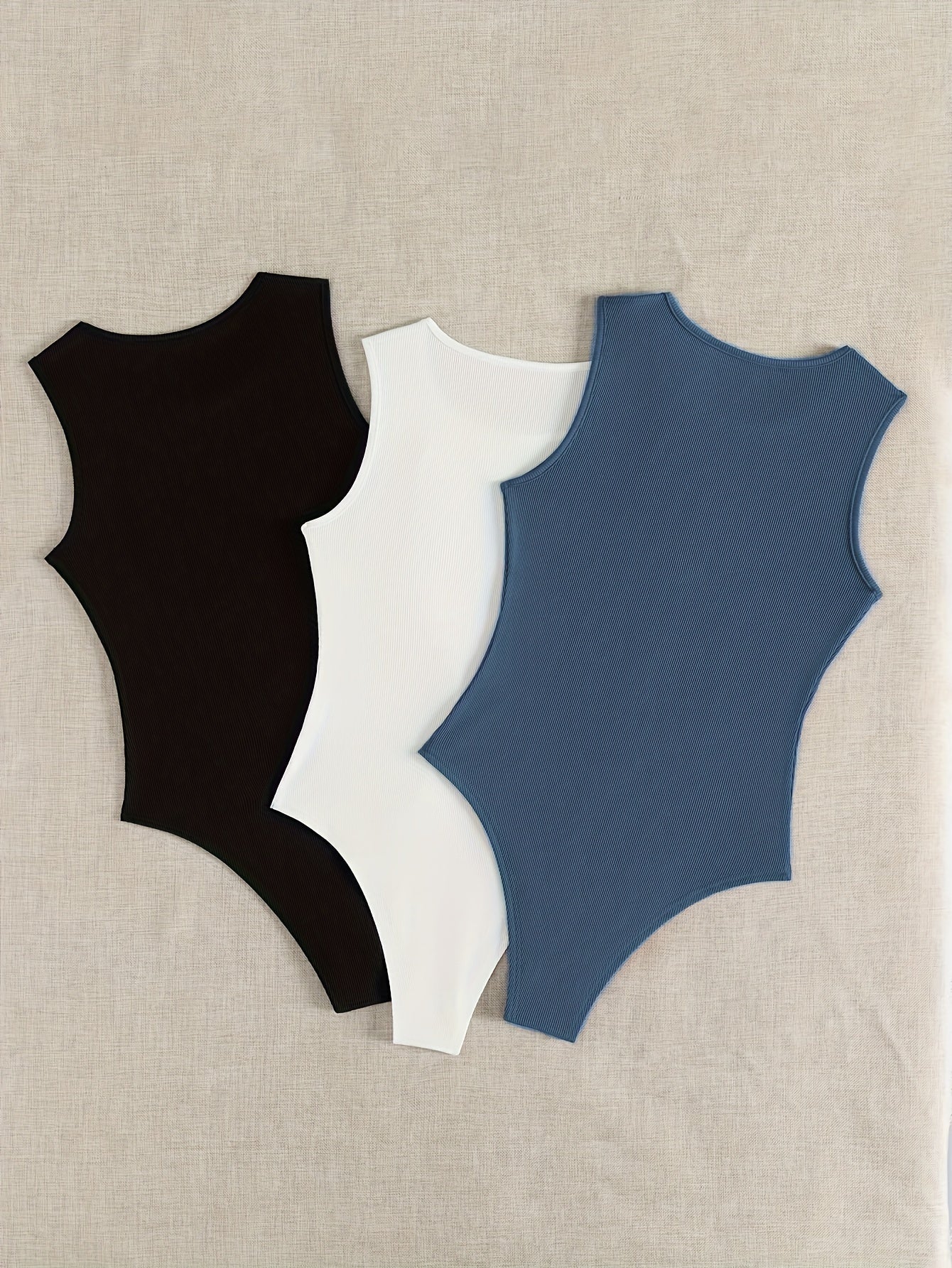 3-Pack Versatile Sleeveless Bodysuits for Women - Form-Fitting Crew Neck Design, Everyday Comfort & Style in a Bodycon Fit - Lena & Miles Exquisite Boutique LLC.
