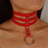 Punk Hollow Faux Leather Choker Necklace - Adjustable Three-Strap Design for a Customizable Fit, Premium Artificial Leather for a Luxurious Feel, Sexy Womens Lingerie and Underwear Accessory for a Romantic Evening or Night Ou - Lena & Miles Exquisite Boutique LLC.