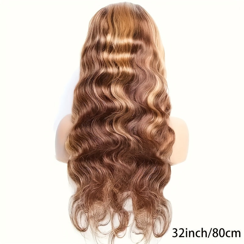 Honey Blonde Lace Front Wig Human Hair 13x4 HD Transparent 4/27 Highlight Ombre Lace Front Wigs Human Hair Pre Plucked With Baby Hair 180% Density Body Wave Glueless Human Hair Wigs For Women - Lena & Miles Exquisite Boutique LLC.