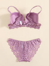 Romantic Lace Embroidery Lingerie Set - Soft & Breathable Push-Up Bra with Sheer Panty - Perfect Seductive Valentines Gift for Her - Womens Comfortable Intimate Wear - Lena & Miles Exquisite Boutique LLC.