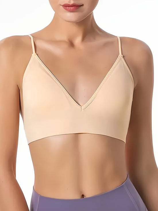 Wireless Triangle Cups Bra, Comfy & Soft Seamless Intimates Bra, Women&