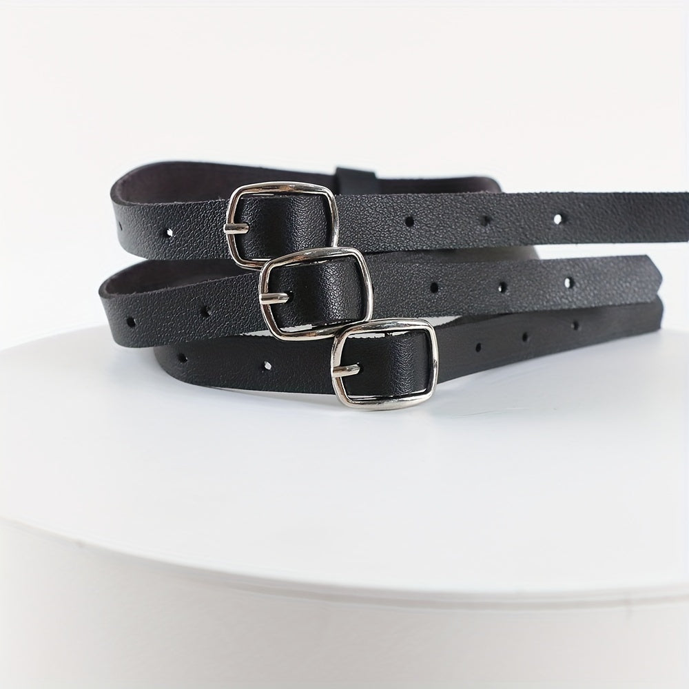 Punk Hollow Faux Leather Choker Necklace - Adjustable Three-Strap Design for a Customizable Fit, Premium Artificial Leather for a Luxurious Feel, Sexy Womens Lingerie and Underwear Accessory for a Romantic Evening or Night Ou - Lena & Miles Exquisite Boutique LLC.