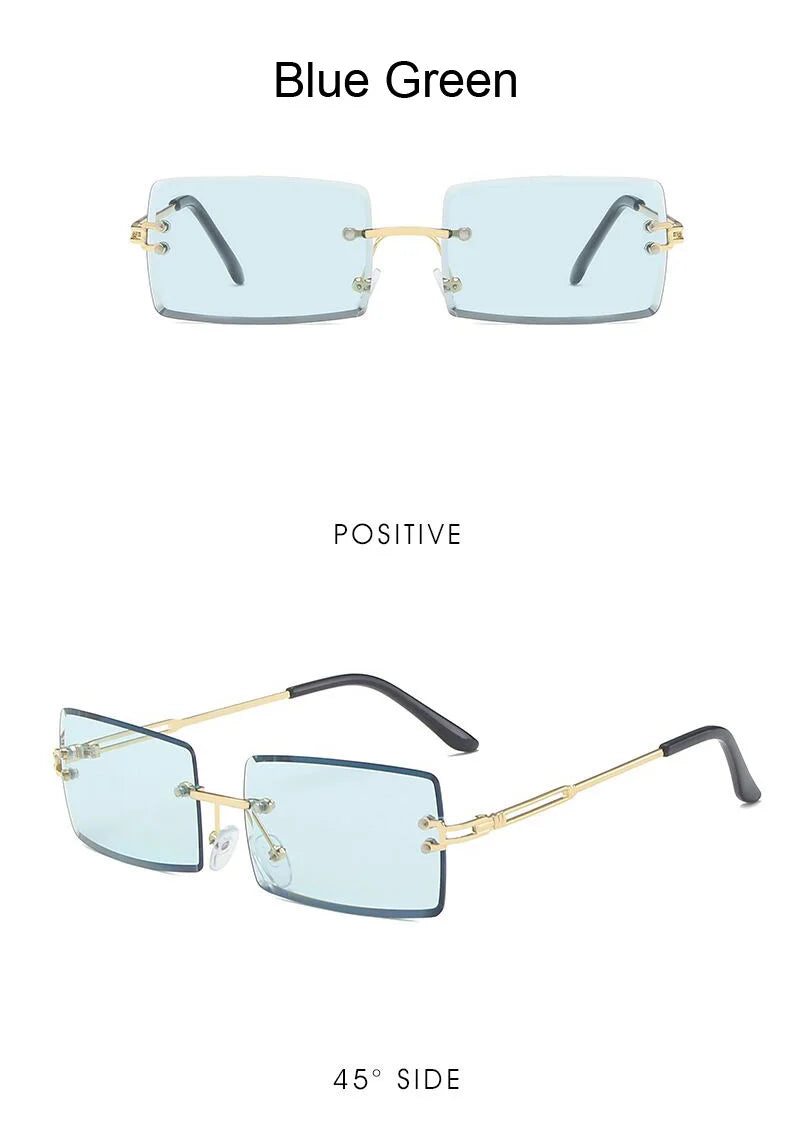 Rimless Square Sunglasses Man Brand Designer - Lena & Miles Exquisite Boutique LLC.
