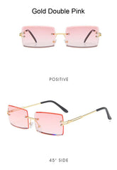 Rimless Square Sunglasses Man Brand Designer - Lena & Miles Exquisite Boutique LLC.