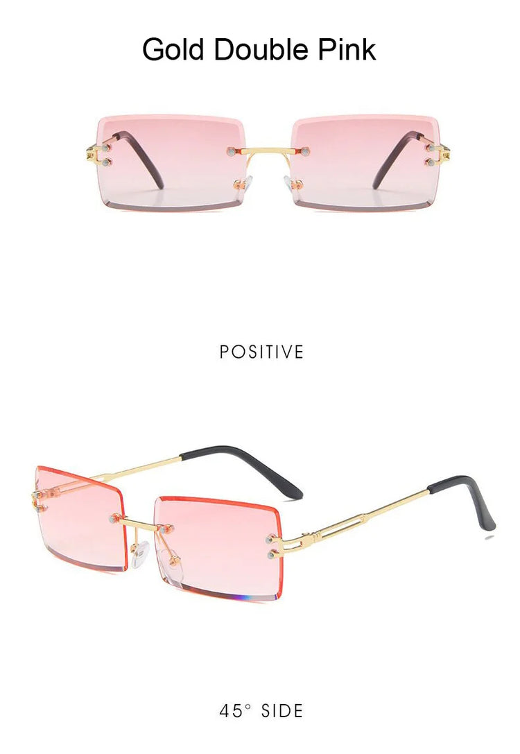Rimless Square Sunglasses Man Brand Designer - Lena & Miles Exquisite Boutique LLC.