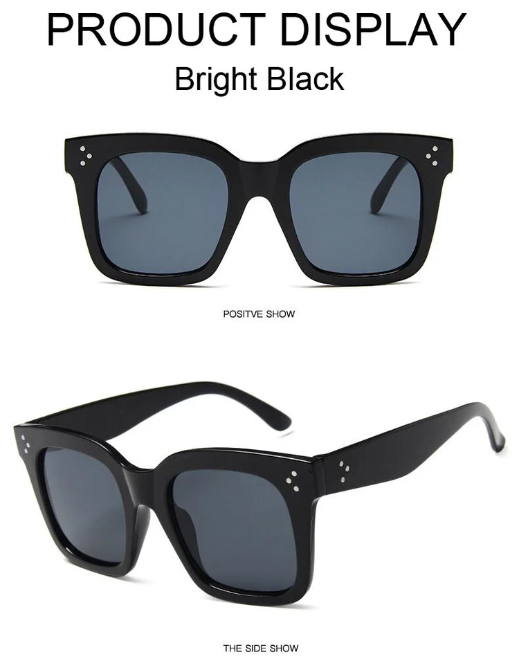 Classic Oversized Sunglasses Woman Brand Designer Mirror Plastic Female Sun Glasses Retro Fashion Big Frame Oculos De Sol - Lena & Miles Exquisite Boutique LLC.