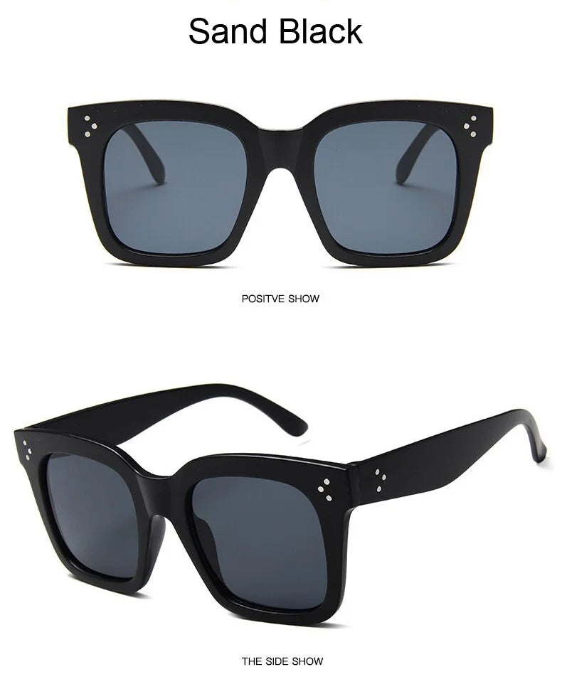 Classic Oversized Sunglasses Woman Brand Designer Mirror Plastic Female Sun Glasses Retro Fashion Big Frame Oculos De Sol - Lena & Miles Exquisite Boutique LLC.