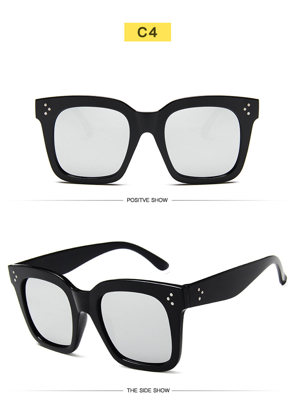 2025 Sunglasses Lady Flat Top Eyewear Lunette Femme Women Luxury Brand Sunglasses Women Rivet Sun Glasse UV400 - Lena & Miles Exquisite Boutique LLC.