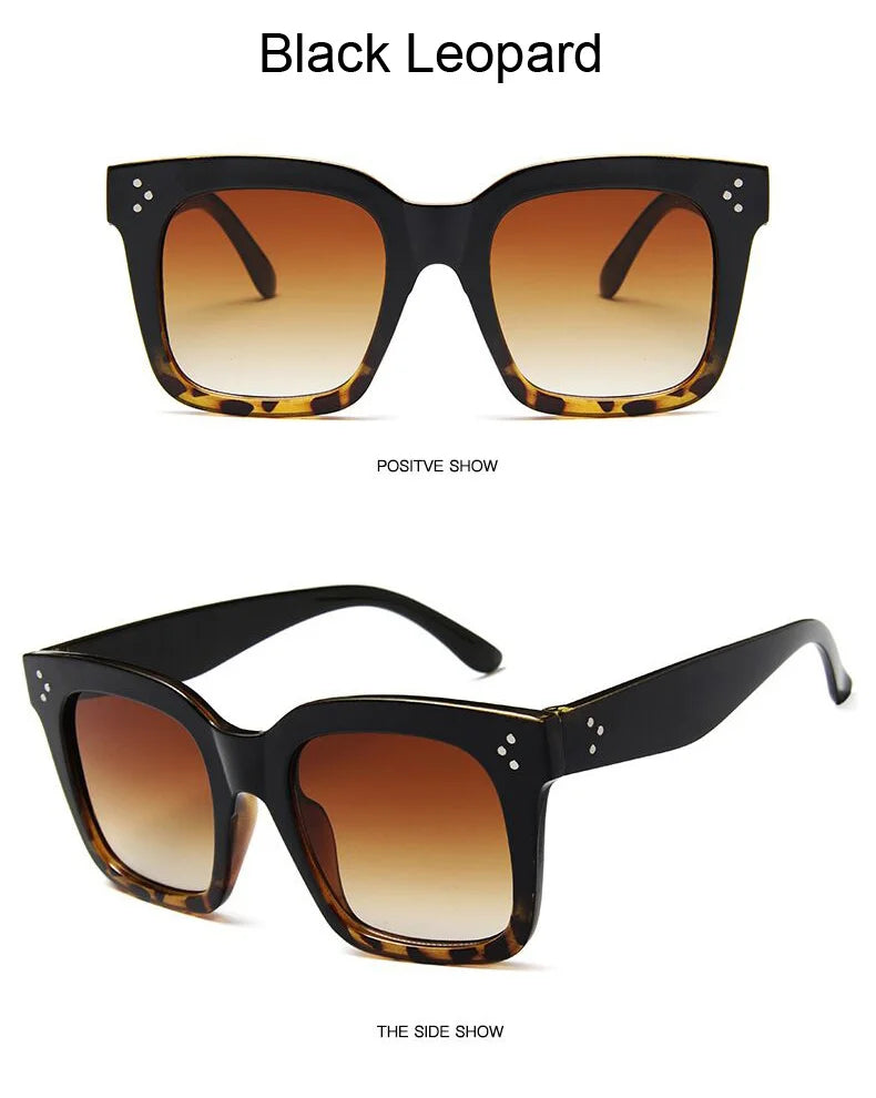Classic Oversized Sunglasses Woman Brand Designer Mirror Plastic Female Sun Glasses Retro Fashion Big Frame Oculos De Sol - Lena & Miles Exquisite Boutique LLC.