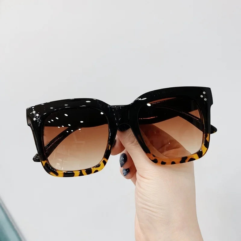 Brand Designer Square Sunglasses Women Retro Big Frame Shades Female Sun Glasses Fashion Vintage Gradient Oculos De Sol - Lena & Miles Exquisite Boutique LLC.
