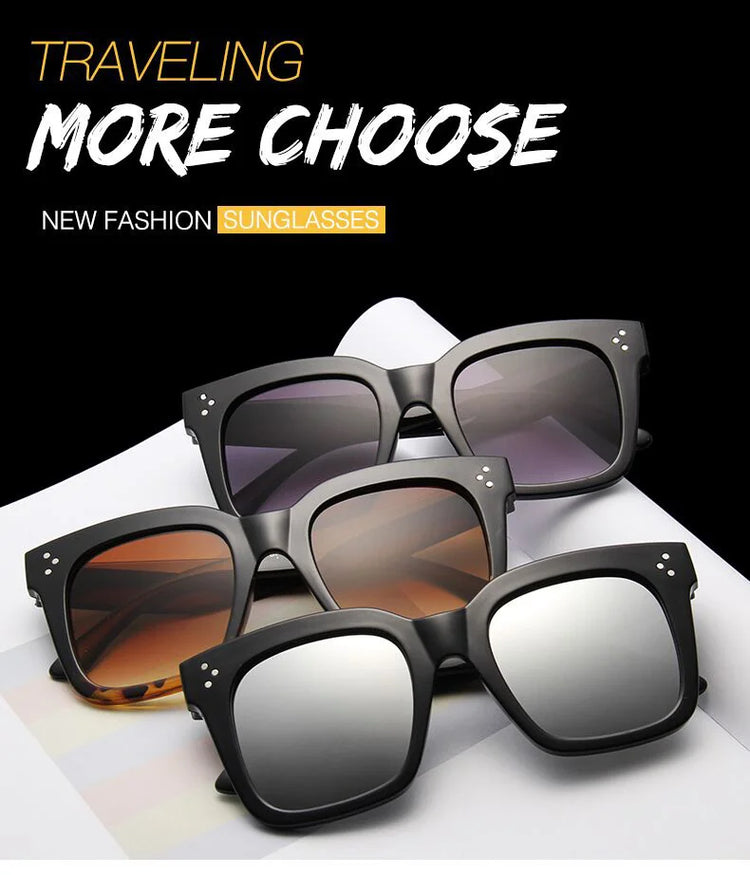 Classic Oversized Sunglasses Woman Brand Designer Mirror Plastic Female Sun Glasses Retro Fashion Big Frame Oculos De Sol - Lena & Miles Exquisite Boutique LLC.