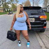 Summer Women Two Piece Outfits Wholesale Dress Sets Sexy Crop Tops and Skirt Suit with Short Casual Plus Size Sets Dropshipping - Lena & Miles Exquisite Boutique LLC.