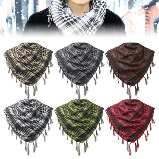 Winter Scarf Plaid Hijab Bandana Hiking Scarves - Lena & Miles Exquisite Boutique LLC.