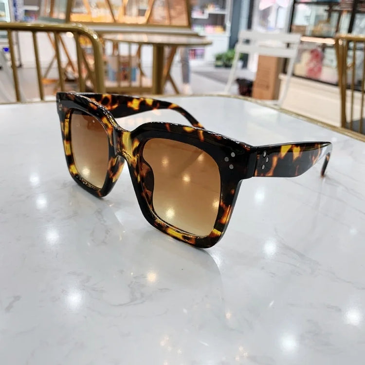 Brand Designer Square Sunglasses Women Retro Big Frame Shades Female Sun Glasses Fashion Vintage Gradient Oculos De Sol - Lena & Miles Exquisite Boutique LLC.