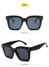 2025 Sunglasses Lady Flat Top Eyewear Lunette Femme Women Luxury Brand Sunglasses Women Rivet Sun Glasse UV400 - Lena & Miles Exquisite Boutique LLC.