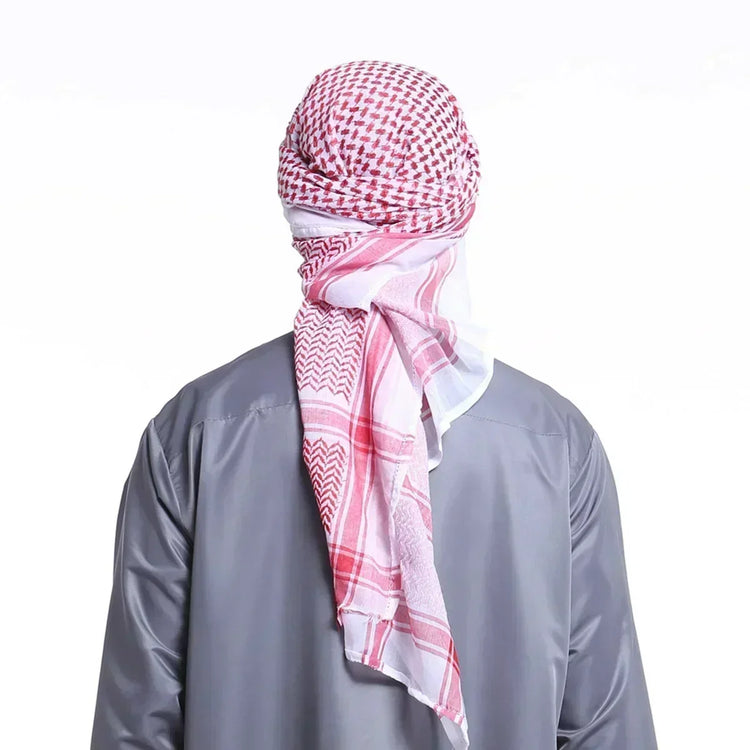 Arab Shemagh Muslim Keffiyeh Head Wrap Tactical Desert Head Neck Scarf Military Shawl Arabic Scarf Headwear with Agal Rope - Lena & Miles Exquisite Boutique LLC.