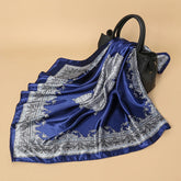 2024 Luxury Brand Bandana Silk Square Leopard Print Scarf Women Satin Shawl Hijab Female Scarves Hair Band Headkerchief - Lena & Miles Exquisite Boutique LLC.