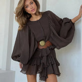 Tornova Fashion Ruffled Mini Dress - Lena & Miles Exquisite Boutique LLC.