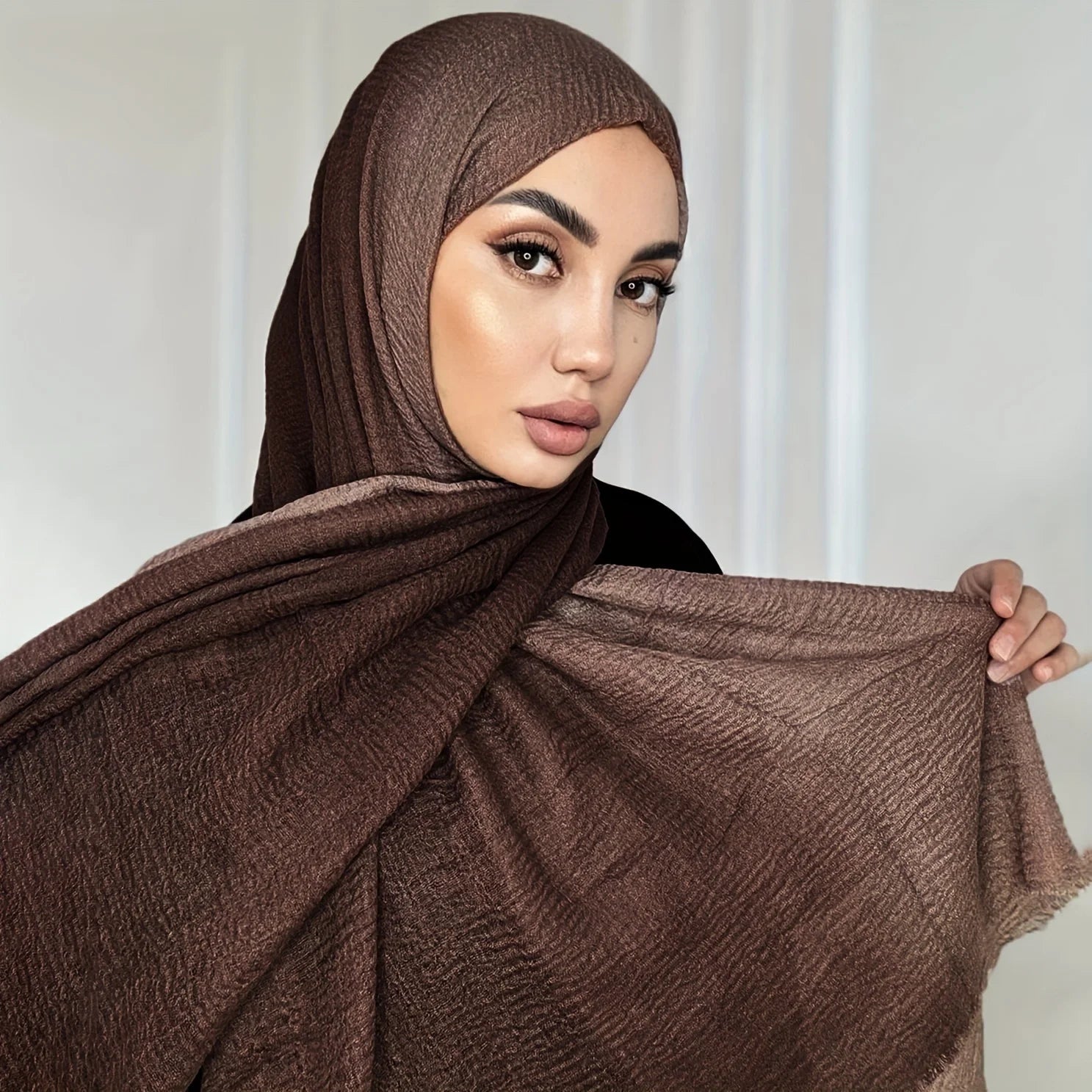 Two Color Crinkle Gradient Color Hijab Tie - Lena & Miles Exquisite Boutique LLC.