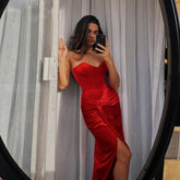 Tuularose Sexy Backless Red Dress Women&
