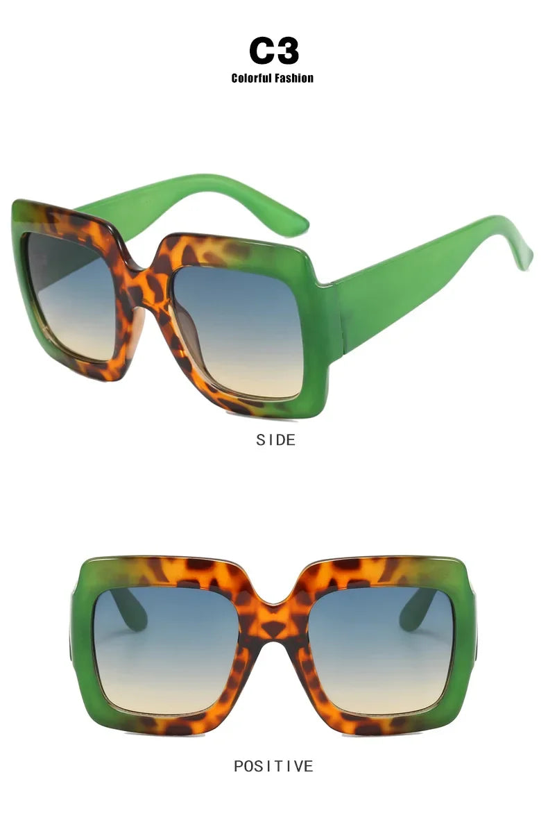 JNPCXI Oversized Square Sunglasses Women Fashion Shades UV400 Men Luxury Brand Designer Male Female Sun Glasses - Lena & Miles Exquisite Boutique LLC.