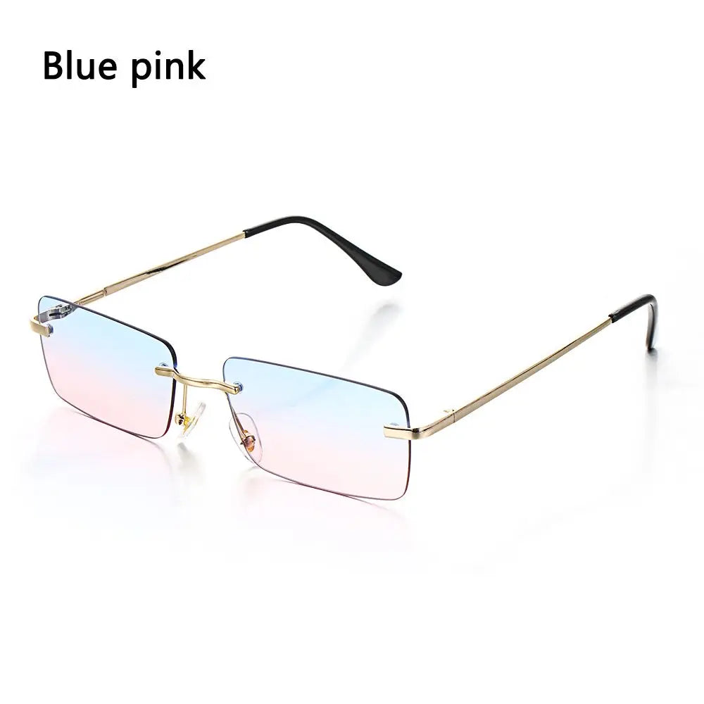 Trendy Punk Sunglasses Rimless Rectangle Sun - Lena & Miles Exquisite Boutique LLC.
