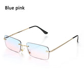 Trendy Punk Sunglasses Rimless Rectangle Sun - Lena & Miles Exquisite Boutique LLC.