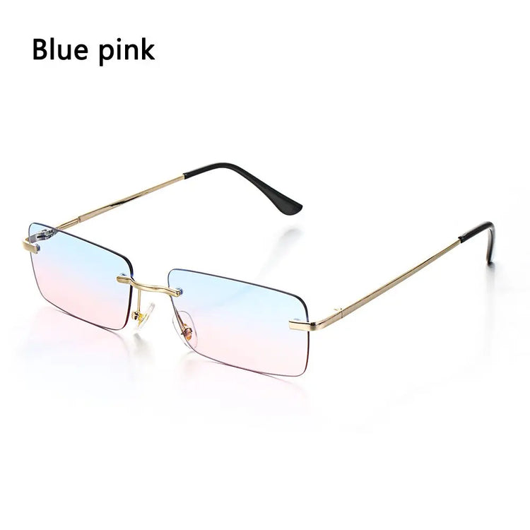 Trendy Punk Sunglasses Rimless Rectangle Sun - Lena & Miles Exquisite Boutique LLC.