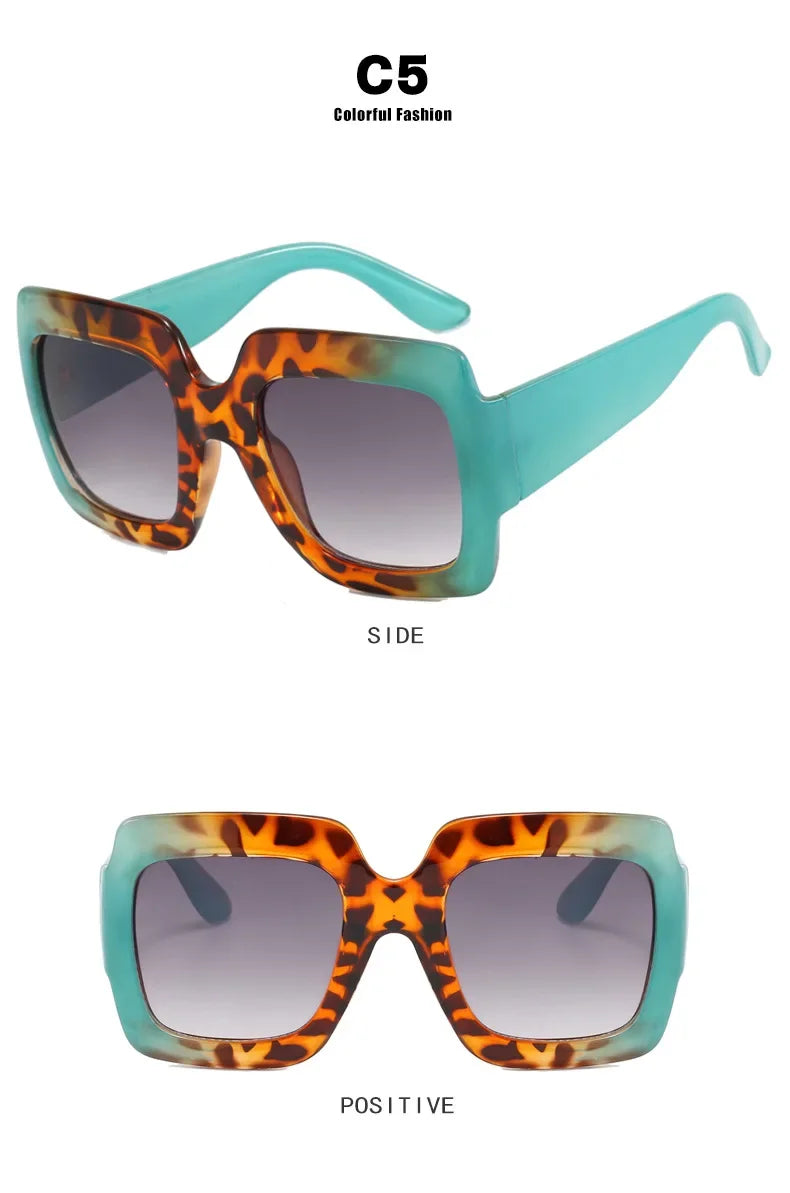 JNPCXI Oversized Square Sunglasses Women Fashion Shades UV400 Men Luxury Brand Designer Male Female Sun Glasses - Lena & Miles Exquisite Boutique LLC.