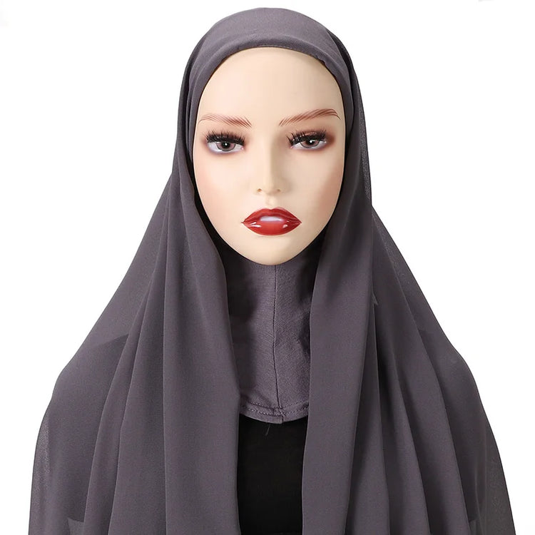 Full Cover Inner Muslim Chiffon Hijab Instant Scarf Islamic Cap Head Wear Caps Underscarf Bone Bonnet Headcover - Lena & Miles Exquisite Boutique LLC.
