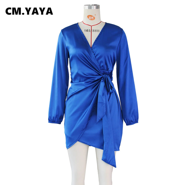 CM.YAYA Women Long Sleeve Lace Tie Up V- - Lena & Miles Exquisite Boutique LLC.