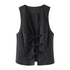 TRAFZA Women Fashion Lace Up Vest V Neck - Lena & Miles Exquisite Boutique LLC.