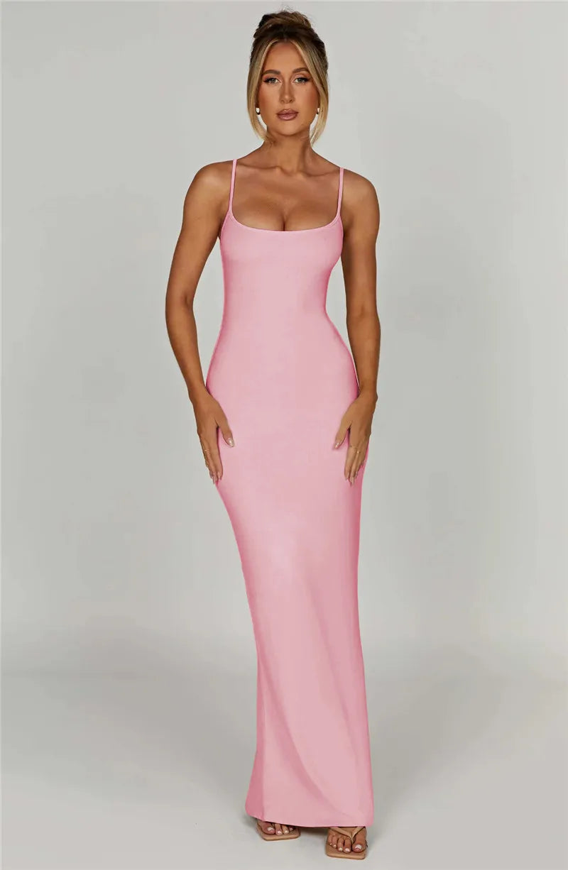 Mozision Spaghetti Strap Backless Bodycon - Lena & Miles Exquisite Boutique LLC.