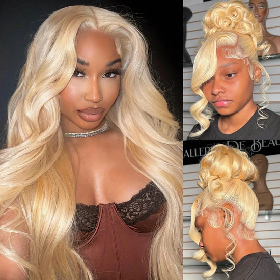 Invisible Strap 360 HD Full Lace Glueless Wig 613 Lace Front Wig Drawstring 360 Human Hair Body Wave Blonde Lace Wigs Vietnamese