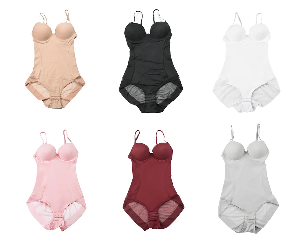 Bodysuit Women Shapewear Body Shaper With Cup Compression Bodies Belly Sheath Waist Trainer Reductive Slimming Underwear - Lena & Miles Exquisite Boutique LLC.