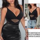 Women Tummy Control Body Shaper Mesh Slimming Waist Briefs Bodysuit V Neck Body Shaper Butt Lifter Smooth Body with Built in Bra - Lena & Miles Exquisite Boutique LLC.