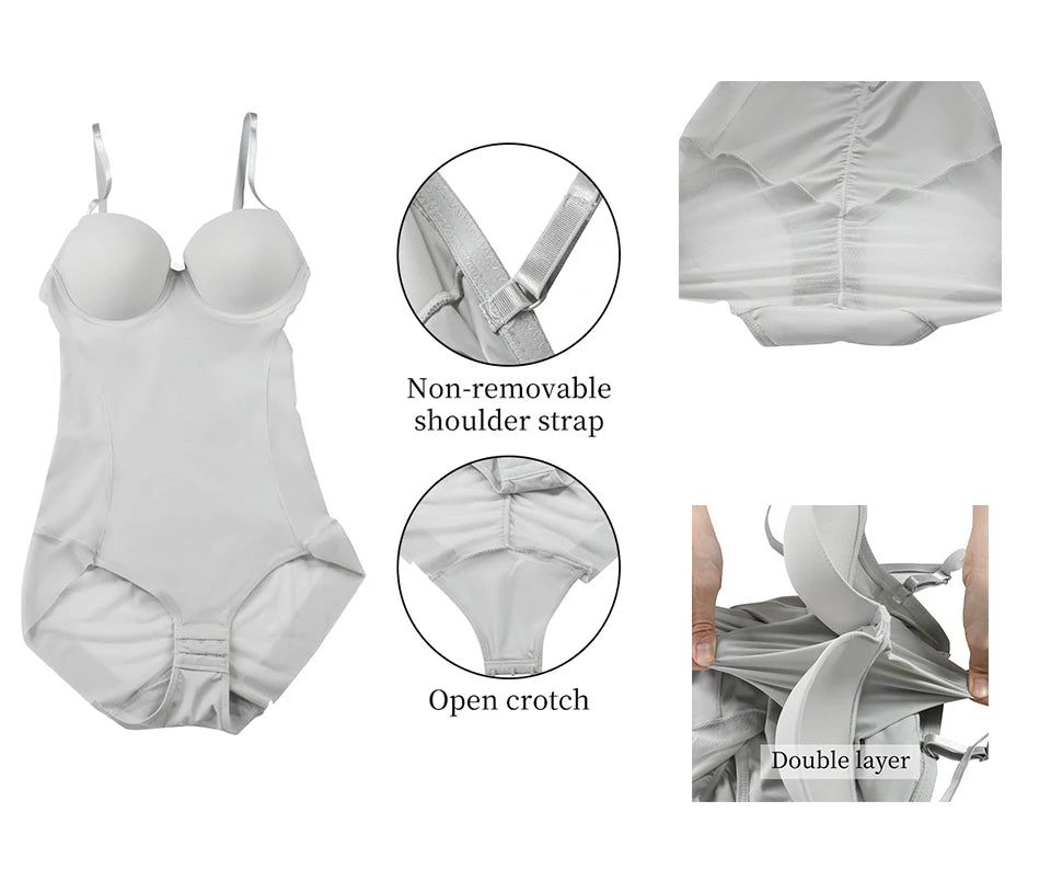 Bodysuit Women Shapewear Body Shaper With Cup Compression Bodies Belly Sheath Waist Trainer Reductive Slimming Underwear - Lena & Miles Exquisite Boutique LLC.