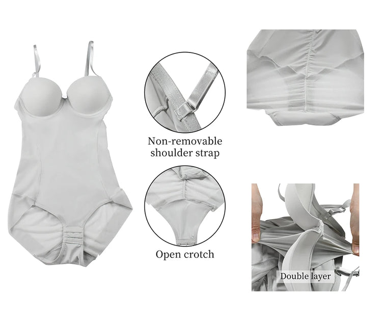 Bodysuit Women Shapewear Body Shaper With Cup Compression Bodies Belly Sheath Waist Trainer Reductive Slimming Underwear - Lena & Miles Exquisite Boutique LLC.