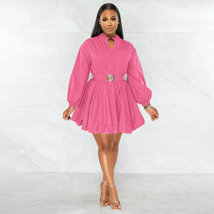 CM.YAYA Long Sleeve with Belt Single Breasted - Lena & Miles Exquisite Boutique LLC.