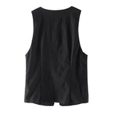 TRAFZA Women Fashion Lace Up Vest V Neck - Lena & Miles Exquisite Boutique LLC.