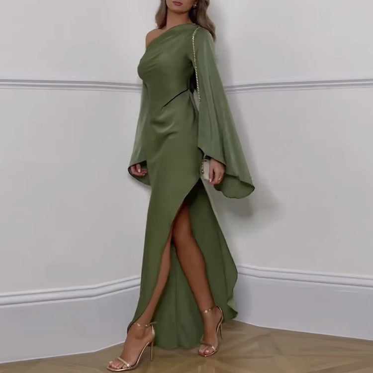 Sexy Oblique Shoulder Solid Irregular - Lena & Miles Exquisite Boutique LLC.