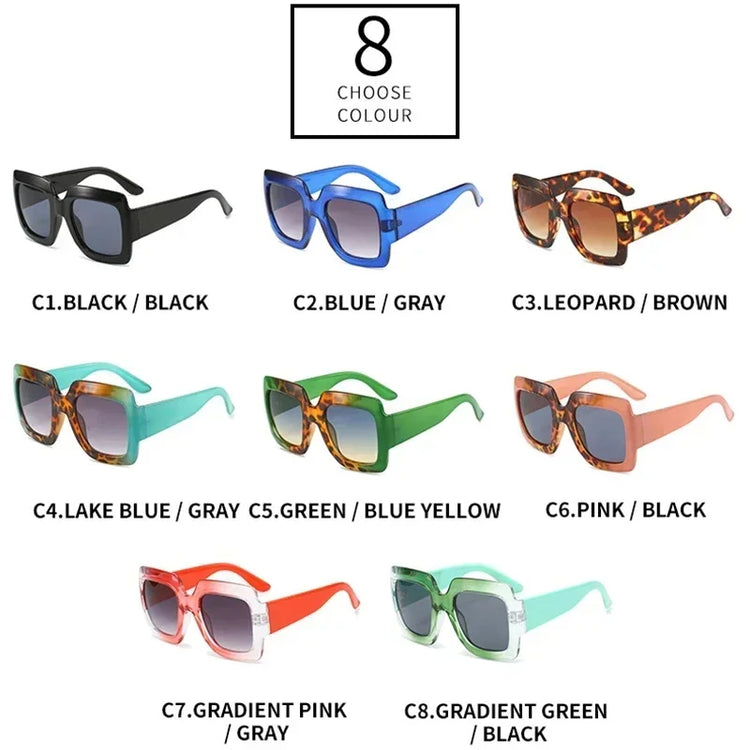 JNPCXI Oversized Square Sunglasses Women Fashion Shades UV400 Men Luxury Brand Designer Male Female Sun Glasses - Lena & Miles Exquisite Boutique LLC.