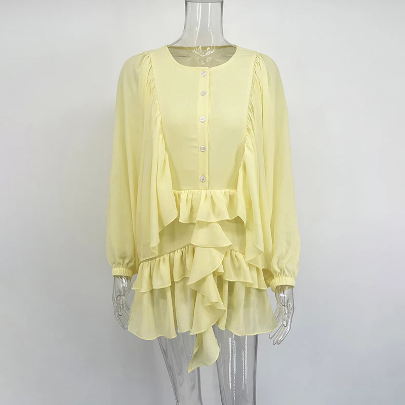 Tornova Fashion Ruffled Mini Dress - Lena & Miles Exquisite Boutique LLC.