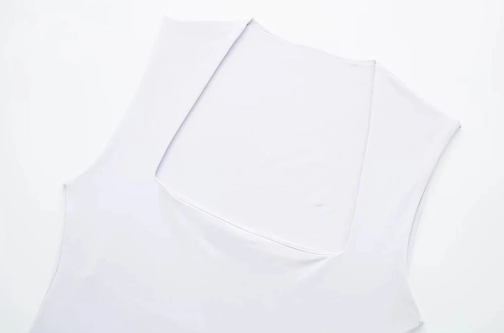 TRZA-Skinny Bodysuits for Women, Sexy Fashion, Square Neck, Sleeveless, Snap-Button, Female Playsuits, Mujer - Lena & Miles Exquisite Boutique LLC.