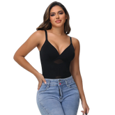 Women Tummy Control Body Shaper Mesh Slimming Waist Briefs Bodysuit V Neck Body Shaper Butt Lifter Smooth Body with Built in Bra - Lena & Miles Exquisite Boutique LLC.