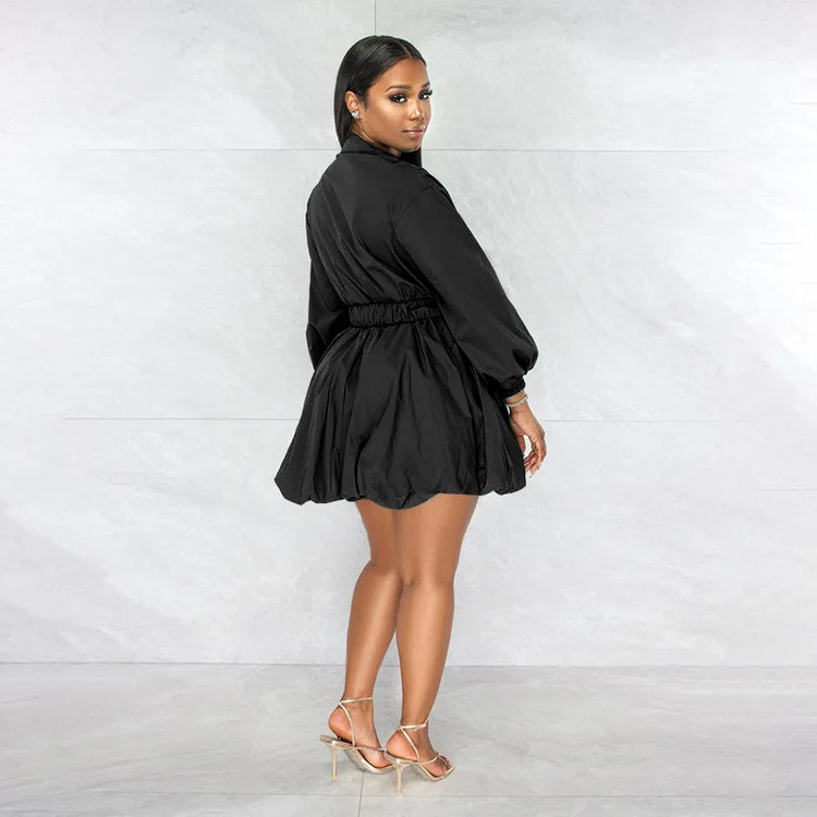 CM.YAYA Long Sleeve with Belt Single Breasted - Lena & Miles Exquisite Boutique LLC.