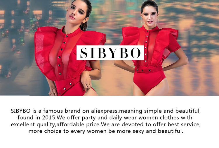 Sibybo Basics Ribbed Playsuit Casual Long Sleeves Button Top Fashion Solid Color High Waist Skinny Playsuit Autumn Women Clothes - Lena & Miles Exquisite Boutique LLC.
