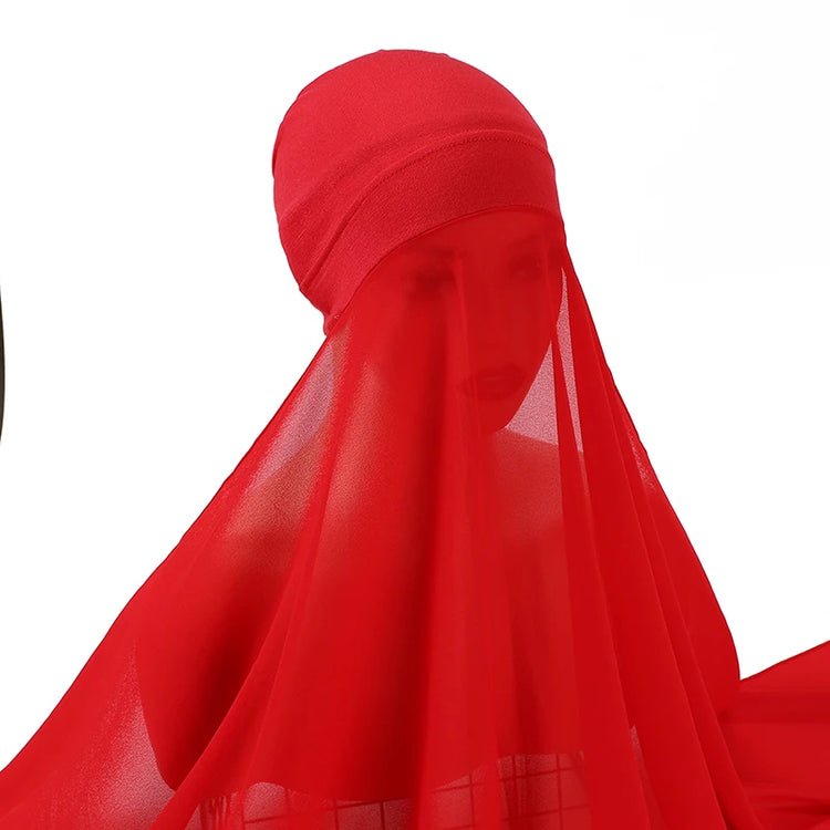 Muslim Women Bonnet + Chiffon Shawl Instant - Lena & Miles Exquisite Boutique LLC.